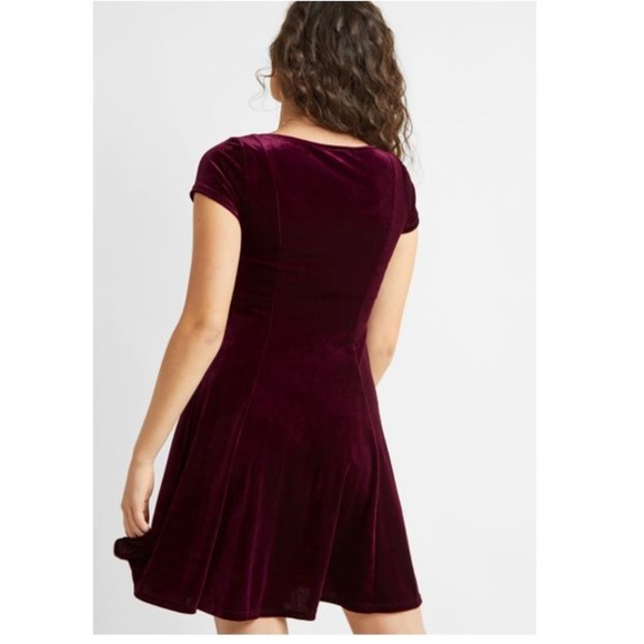 LAST ONE! Chic Scoop Neck Velvet A Line Dress - Picture 3 of 8